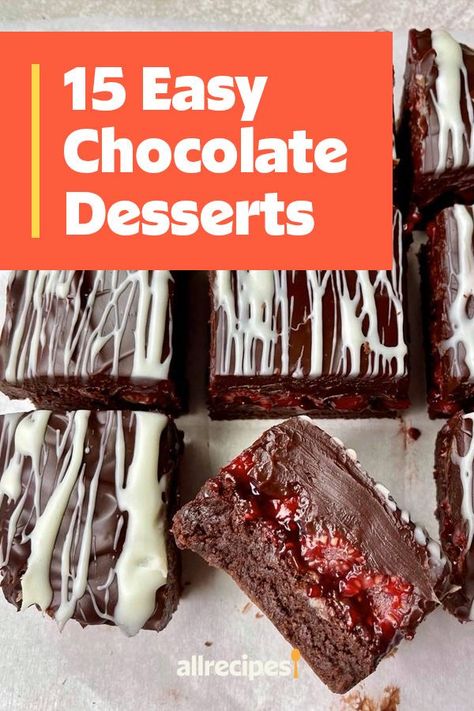 Looking for dessert recipes? Try baking these quick and easy chocolate dessert recipes. From chocolate cake to chocolate pie, these are the best chocolate recipes to bake for dessert, dinner, or a party. Great Desert Ideas, The Best Chocolate Desserts, Light Chocolate Desserts Recipes, Simple Chocolate Dessert Recipes, Best Chocolate Recipes, Dessert Recipes Ideas, Chocolate No Bake Dessert, Best Chocolate Dessert Recipes, Chocolate Desserts Easy Quick