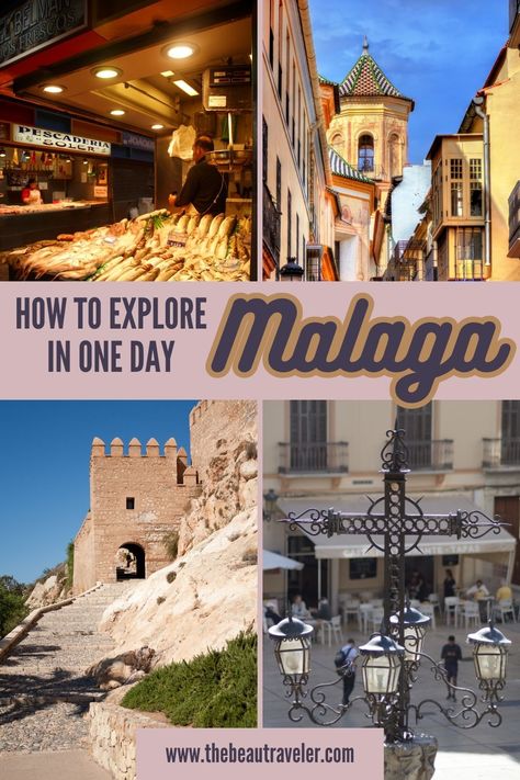 Maximize your day in Malaga with our guide to the top 4 things to do in Malaga for a day. From exploring Atarazanas Market to immersing yourself in the art scene at Malaga's Center of Contemporary Art, here's how you can explore Malaga in 24 hours! Malaga Bucket List, Day Trips From Malaga Spain, Malaga Instagram Spots, Spain Aesthetics Malaga, All About Spain, Malaga Old Town, Places In Spain, Hiking Europe, City Family