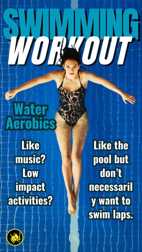 Like music? Low impact activities? Like the pool but don’t necessarily want to swim laps. Give water aerobics a try! Water aerobics, also called ‘aqua aerobics’ is a great excuse to jump in the pool and get some movement in your day. #fitness #exercises #fitnessandexercises #fullbody #womenworkout #swimming #swimmingtraining #pool #womanswimming #poolworkout #poolexercises Water Aerobic Exercises, Aqua Aerobics, Aerobic Exercises, Aerobics Classes, Water Aerobics, Get Active, This Girl Can, Jump In, In The Pool