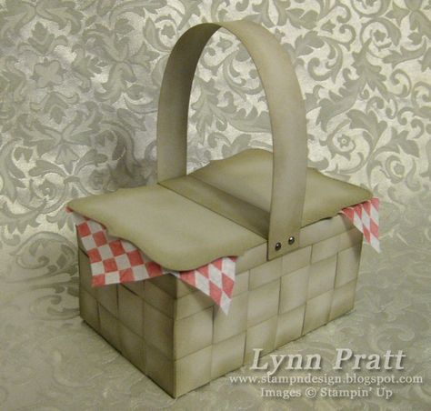 Picnic Basket by lpratt - Cards and Paper Crafts at Splitcoaststampers Paper Picnic Basket, Picnic Basket Diy, Bologna Sandwich, Basket Diy, Bear Picnic, Teddy Bear Picnic, Stamping Up, Bologna, Paper Crafting