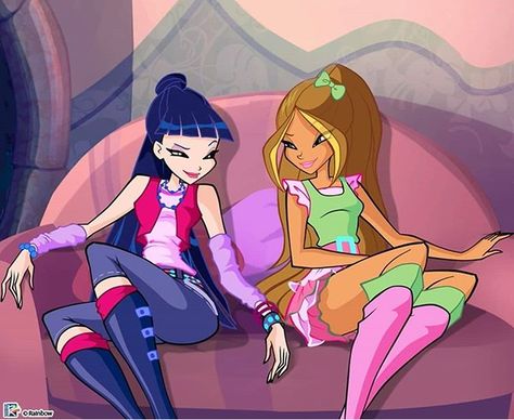 Winx Club Stella, Uk Icon, Duo Costumes, Klub Winx, Best Friends Cartoon, Duo Halloween Costumes, Cartoon Girls, Friend Cartoon, Best Duos