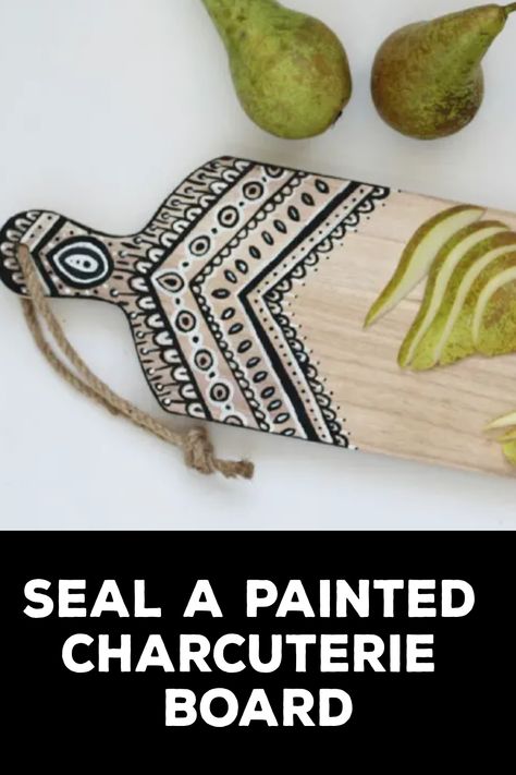 How to Seal a Painted Charcuterie Board Diy Charcuterie Boards Wood, Painting A Charcuterie Board, Painted Charcuterie Board Ideas, Charcuterie Board On Brown Paper, Charcuterie Board Painting, Charcuterie Board Stencils, Painted Charcuterie Board, How To Seal Wood For Charcuterie Board, Hand Painted Charcuterie Board