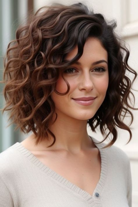 26+ Chin Length Hairstyles for Curly Hair Women 12 Shoulder Length Curly Bob Hairstyles, Curly Hair Styles For Short Hair, Chin Length Curly Hair, Short Curled Hair, Chin Length Hairstyles, Curly Hair For Women, Short Haircuts For Curly Hair, Shoulder Length Curly Hair, Hairstyle Curly