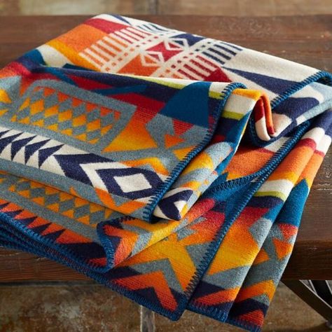 Pendleton Fire Legend Blanket | One Hudson Road Pendleton Throw, Pendleton Blankets, Native American Legends, Pendleton Blanket, Pendleton Woolen Mills, Cotton Throw Blanket, Sundance Catalog, Pendleton Wool, Wool Throw