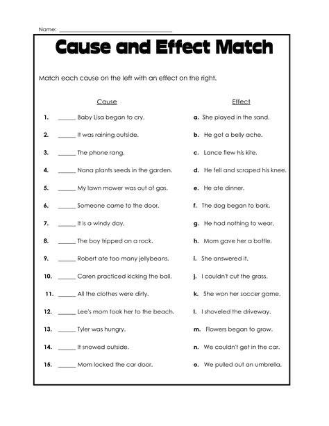 Beach Reading Skills Worksheets, 4th Grade Reading Worksheets, Cause And Effect Worksheets, Match Worksheet, 2nd Grade Reading Worksheets, Ela Worksheets, Language Arts Worksheets, 4th Grade Ela, Social Studies Worksheets