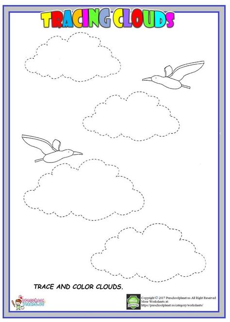 cloud trace worksheet Cloud Counting Preschool, Cloud Worksheet, Kindergarten Cloud Lesson, April Tracing Worksheet, Clouds Lesson Plan, Spring Worksheet, Matching Worksheets, Health Activities, Spelling Worksheets