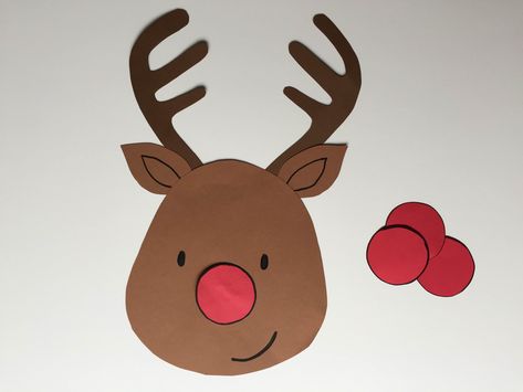 Pin the Nose on the Reindeer | DIY for Beginners | KiwiCo Reindeer Diy, Diy For Beginners, Reindeer Noses, Christmas Art Projects, Reindeer Games, Reindeer Face, Holiday Party Games, Holiday Christmas Party, Diy Projects For Beginners