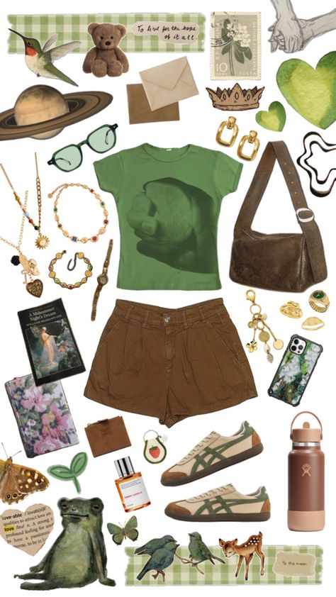 outfit inspo! #green #brown #outfitinspo #nature #eclectic #trendy Green And Brown Outfit, Outfit Inspo Green, Brown Outfit, Green Brown, Green And Brown, Outfit Inspo, Green, Nature