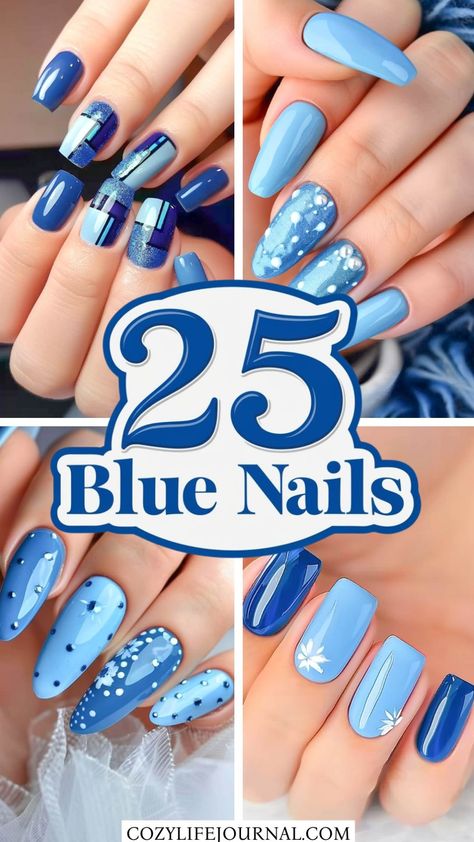 Fresh blue nails showcasing trendy blue nail designs and bold blue nail art designs for nails 2025 inspiration. Blue Nail Inspiration, Dark Blue Nail Designs, Trendy Blue Nails, Dark Blue Nail, Blue Nails Ideas, Blue Nail Ideas, Blue Nail Color, Blue Nail Art Designs, Nails 2025