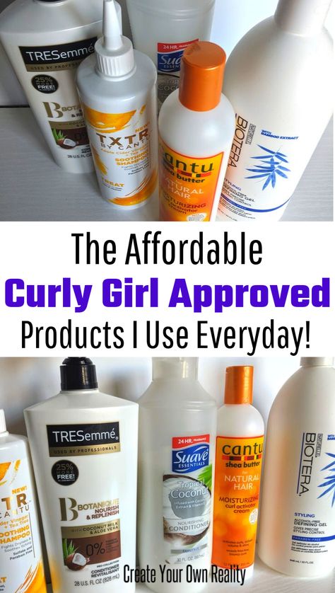 Best Drugstore Shampoo And Conditioner For Curly Hair, Cheap Curly Hair Products, Bedtime Hairstyles, Curly Girl Method Routine, Curly Girl Products, Curly Girl Method Products, Best Products For Curly Hair, Best Curly Hair Products, Curl Care