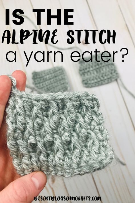 Have you ever wondered if the Alpine Stitch a Yarn Eater? I compared it to Simple Stitches like single crochet and double crochet to find out! I'll show you how to figure out if a stitch uses lots of yarn, and also tell you how much yarn it took me to make the alpine stitch. Crochet Arm Warmers, Alpine Stitch, Mandala Yarn, Crochet Gloves Pattern, Super Chunky Yarn, Gradient Yarns, Gloves Pattern, Crochet Gloves, Crochet Inspiration