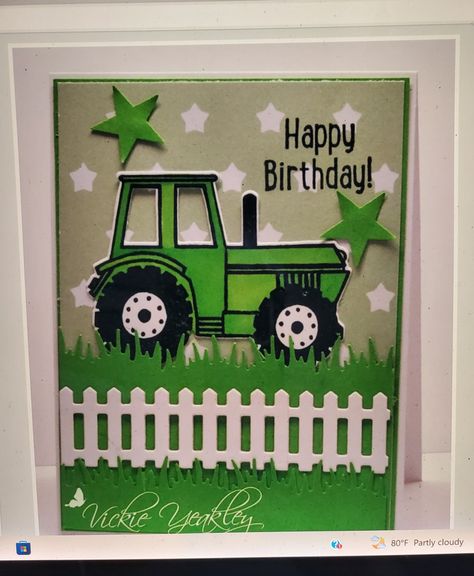 Tractor Cards, Male Birthday, Tractor Birthday, Kids Birthday Cards, Cards Ideas, Masculine Cards, Man Birthday, Big Shot, Diy Cards