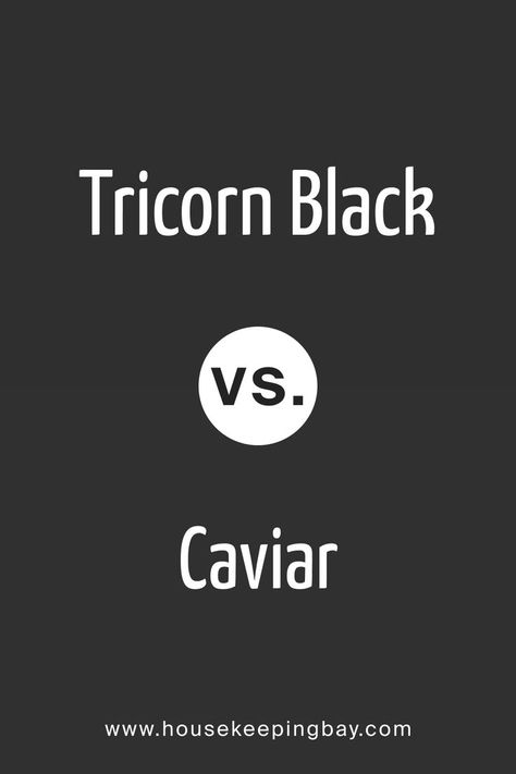 Tricorn Black vs. Caviar by Sherwin-Williams Caviar Vs Tricorn Black, Sw Caviar Cabinets, Tricorn Black Vs Caviar, Tricorn Black Kitchen Cabinets, Iron Ore Vs Tricorn Black, Sw Caviar, Caviar Sherwin Williams, Caviar Paint, Sw Tricorn Black