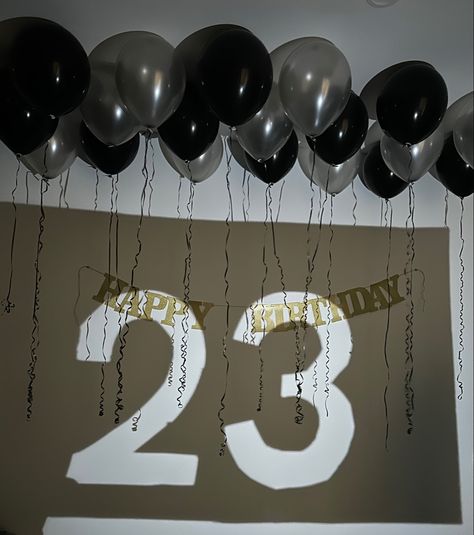 Birthday decoration #blackandwhitedecor #23birthday #birthday Birthday Wall Decoration, 23 Birthday, Happy 23rd Birthday, Poster Decoration, 23rd Birthday, Black And White Decor, Birthday Poster, Birthday Decoration, Birthday Pictures