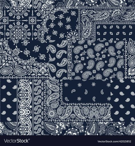 Silky Pattern, Bandana Pattern, Maxi Design, Blue Bandana, Paisley Bandana, Fabric Patchwork, Bandana Design, Paisley Fabric, Textile Pattern Design