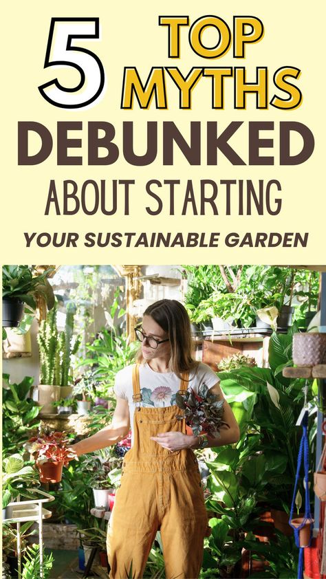 Think sustainable gardening is too hard or expensive? Think again! We’re busting the top 5 myths that stop beginners from starting their eco-friendly garden. Learn the truth about sustainable practices and how anyone can grow a lush, green space with ease. Click to uncover the facts and start gardening smarter today. Plant Pairings, Start Gardening, Sustainable Tips, Garden On A Budget, Garden Design Inspiration, Eco Friendly Garden, Sustainable Gardening, Minimalist Garden, How To Garden