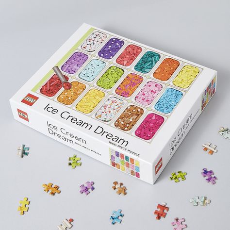 Lego Ice Cream Puzzle - 1000 Pieces - Toy Sense Lego Ice Cream, Classic Lego, Lego Builder, Lego Bricks, Edible Glitter, Garden Girls, Book Jewelry, Puzzle 1000, Chronicle Books