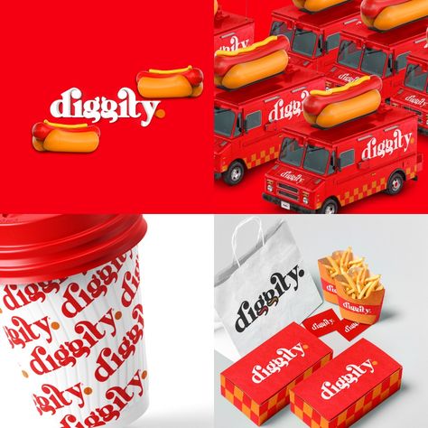 Well hot diggity dogggggg! – Packaging Of The World Hot Dog Packaging, Hot Dog Business, Hot Dog Branding, Hot Dog Graphic Design, Hot Dog Illustration Design, Hot Dog Graphic, Hot Dog Restaurants, Food Logo Design Inspiration, Food Logo Design