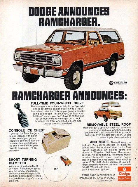 Plymouth Trailduster, Dodge Suv, Dodge 300, Dodge Pickup Trucks, Highway Star, Old Dodge Trucks, Dodge Ramcharger, Automobile Advertising, Dodge Pickup