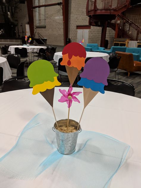 Ice cream social center piece Ice Cream Centerpiece Ideas Diy, Ice Cream Party Centerpieces, Diy Ice Cream, Ice Cream Social, Ice Cream Party, Diy Centerpieces, Party Centerpieces, Event Ideas, Gender Reveal