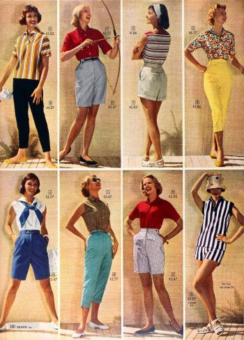 1950s Fashion Trends, 1950s Casual, 1950s Shorts, 1950s Men, 60s Home, Dresses By Style, 50s Outfits, Winter 2024 Fashion, Dress Sketch