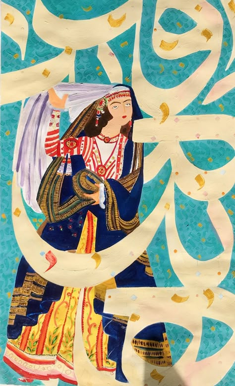 Wakhi Tribe (The Ancestral Legacy Persian Art) Painting by Sharmene Yousuf | Saatchi Art Carpet Painting Art, Persian Culture Aesthetic, Persian Painting Iranian Art, Iranian Art Modern, Persian Market, Calligraphy Collage, Persian Aesthetic, Arabic Posters, Iran Art