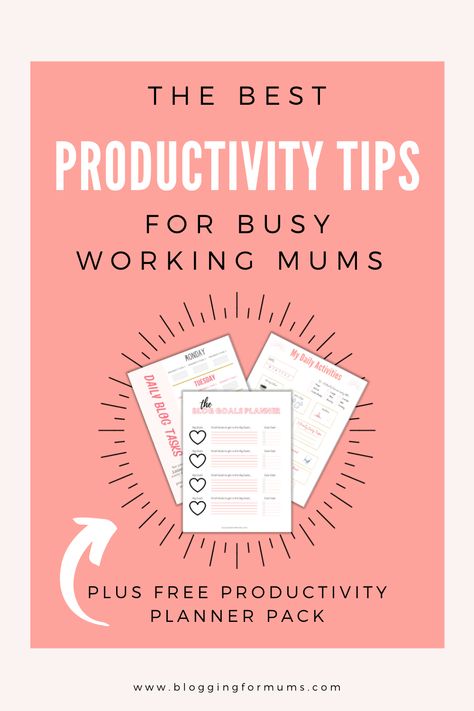 top productivity tips for busy blogging mums with free productivity planner pack Being Productive, Working Mums, Busy Mum, Be More Productive, Content Planning, Productivity Hacks, Writing Blog Posts, Productivity Tips, Productivity Planner