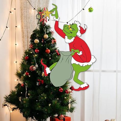 Christmas Decorations for Tree - Funny Christmas Decorations Tree Topper Christmas Hanging Ornaments for Tree Holiday Xmas Party Supplies Home Decor Grinch Christmas Tree Ideas, Funny Christmas Tree Toppers, Grinch Christmas Tree Topper, Christmas Decorations For Tree, Grinch Baby, Funny Christmas Decorations, Gnome Christmas Tree, Grinch Decor, Grinch Ideas