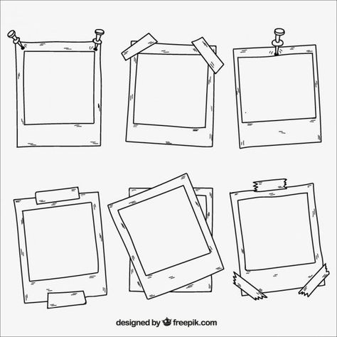 Polaroid Frame Drawing, Polaroid Drawing Ideas, Drawing Ideas Cartoon, Polaroid Drawing, Shoe Art Drawing, Blank Photo, Polaroid Frame, Art Drawing Ideas, Scrapbook Templates