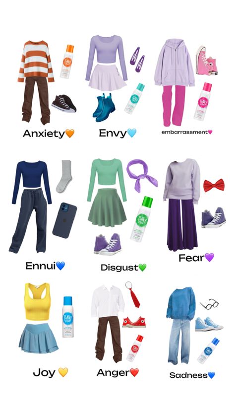 inside out group costume 🫶 #insideout #insideout2 #costume #halloween #foryou #insideoutcharacters #insideoutcostume #halloween Fun Halloween Outfits, Inside Out Costume, Basic Halloween Costumes, Teacher Halloween Costumes, Cute Group Halloween Costumes, Classy Halloween Costumes, Matching Halloween Costumes, Bff Halloween Costumes, Trio Halloween Costumes