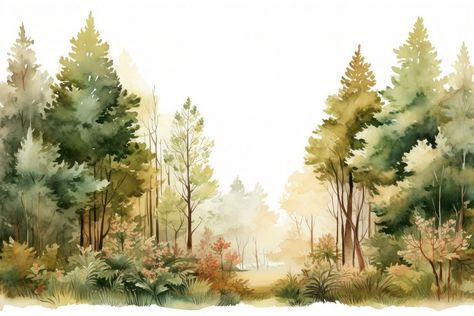 Forest landscape outdoors woodland. AI generated Image by rawpixel. | premium image by rawpixel.com / Tom Watercolor Forest, Watercolor Forest Background, Forest Background, Forest Landscape, Watercolor Background, Forest, Wedding Invitations, Plants, Art