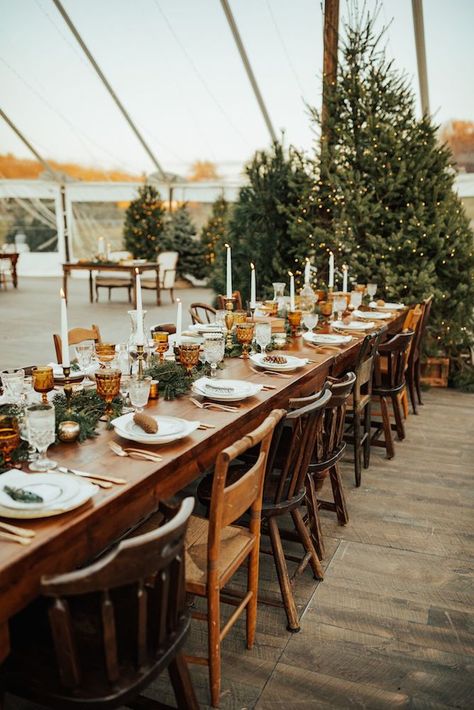 Christmas Tree Farm Wedding, Ski Lodge Wedding, Tree Farm Wedding, Noelle Downing, Winter Mountain Wedding, Dream Wedding Decorations, Woodsy Wedding, Wedding Tent, Martha Stewart Weddings