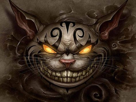 American McGee's Alice Cheshire Cat Wallpaper, Evil Alice, Movies Wallpaper, American Mcgee’s Alice, Cheshire Cat Alice In Wonderland, Illustration Kunst, Evil Cat, Alice Madness Returns, Alice Madness