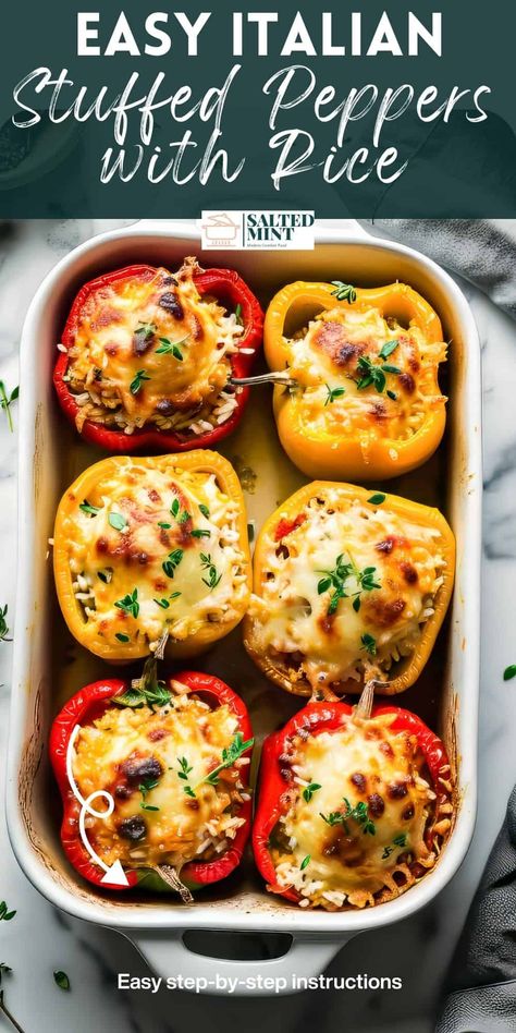 Rotel Stuffed Bell Peppers, Stuffed Peppers Oven Baked, Low Cal Stuffed Peppers, Cheesy Stuffed Bell Peppers, Stuffed Bell Peppers With Marinara Sauce, Stuffed Peppers With Minute Rice, Persian Stuffed Peppers, Spanish Rice Stuffed Peppers, Stuffed Bell Peppers With Sweet Italian Sausage