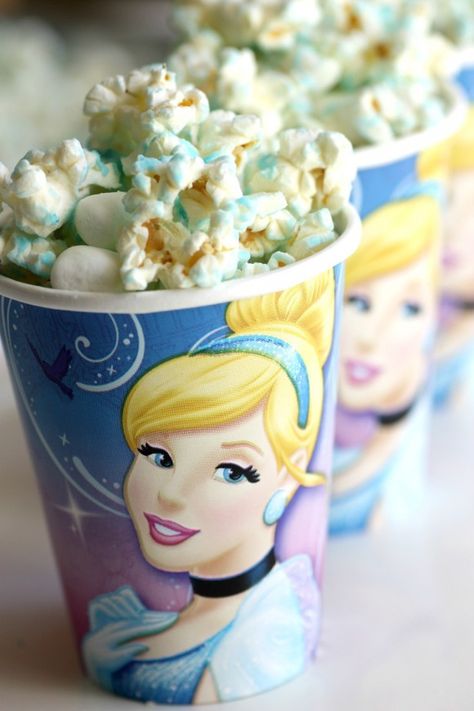 Cinderella Toddler Birthday Party, Table Treats Ideas, Cinderella Themed Food, Cinderella Birthday Party Food, Cinderella Activities, Dessert Table Treats, Princess Popcorn, Cinderella Party Theme, Cinderella Birthday Party Ideas