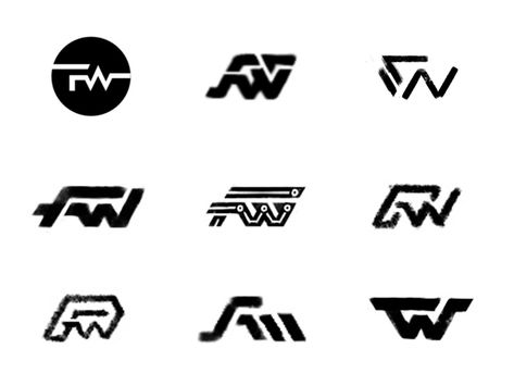 FW sketches by Gert van Duinen on Dribbble Fw Logo Design Letter, Fw Logo, Fm Logo, Logo Moodboard, Lettermark Logo, Typography Logo Inspiration, Lettermark Logos, Gradient Color Design, Bike Logo