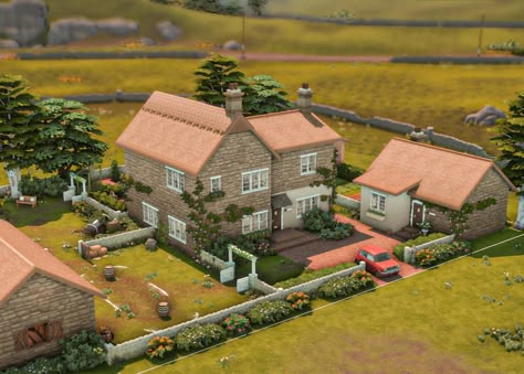 Sims 4 Houses Farm, Sims 4 Farm Build, Sims 4 Farmhouse Layout, Sims 4 Ranch, Sims 4 Farm, Sims 4 Farmhouse, Sims 4 Cottage, Sims 4 Houses Layout, Sims Builds