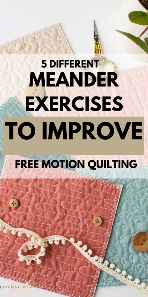 Machine Quilting Tips And Tricks, How To Free Motion Quilt, Quilting Hints And Tips, Beginner Long Arm Quilting Designs, Beginning Machine Quilting, Meandering Quilting Designs, Simple Free Motion Quilting Designs, Quilting Tips And Tricks, Easy Free Motion Quilting Patterns