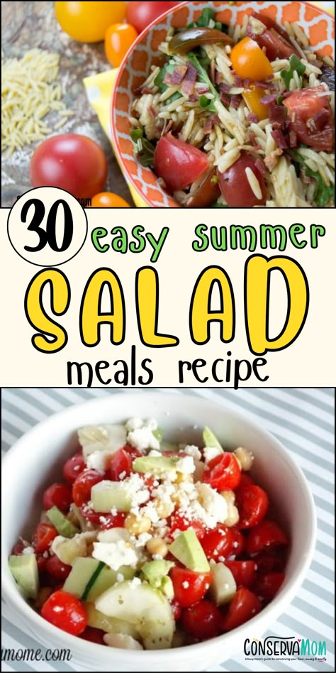 This delicious round up of 30 Easy Summer Salad Meal Recipes will be a hit in your home. No need to cook complex meals.enjoy these delicious summer favorites! Salad Meal Recipes, Easy Summer Meal Ideas, Summer Meal Ideas, Easy Summer Meal, Salad Meals, Easy Summer Salad, Summer Meal, Interesting Recipes, Easy Summer Meals