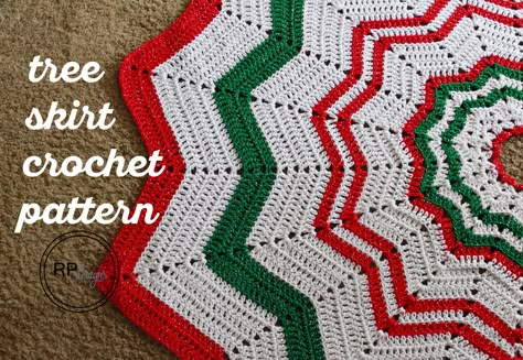 Christmas Tree Skirt - Free Crochet Pattern Christmas Tree Skirt Crochet Pattern, Crochet Tree Skirt, Christmas Tree Skirts Patterns, Crochet Christmas Tree, Tree Skirt Pattern, Skirt Pattern Free, Xmas Tree Skirts, Crocheted Christmas, Crochet Tree