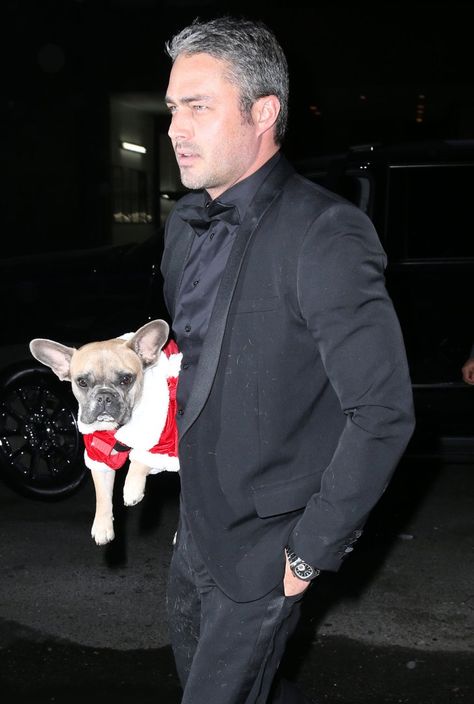 Pin for Later: Lady Gaga and Taylor Kinney Dress Their Dogs in Santa Costumes, Cuteness Ensues Santa Costumes, Taylor Kinney Chicago Fire, Taylor Jackson, Woman Of The Year, Billboard Awards, Taylor Kinney, Santa Costume, The Right Man, Chicago Fire