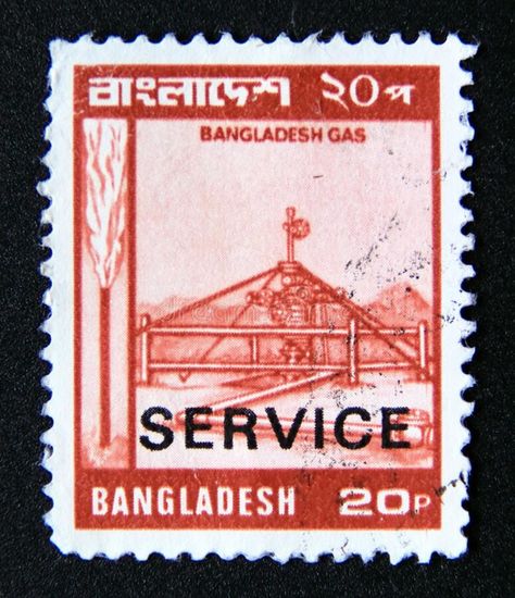 Postage stamp Bangladesh, 1979. Bangladesh Gas industry. Post stamp printed in bangladesh, 1979. Bangladesh gas industry. Value 20 bangladeshi paisa. From the stock images Bangla Typography, Drawing Collection, Gas Service, Gas Industry, Stamp Printing, Post Stamp, Stamp Art, Postal Stamps, Space And Astronomy