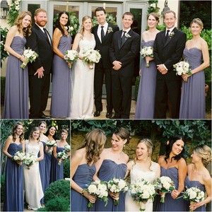 "Stormy" Dessy Bridesmaids on a beautiful California day. (Dresses are in color Stormy, Styles 2880 & Style 2879) via @Smpweddings by Myrtel and Marjoram Stormy Dress Bridesmaid, Stormy Wedding Colors, Stormy Blue Wedding, Dusty Purple Bridesmaid Dresses Birdy Grey, Birdy Grey Dark Mauve Bridesmaid, Stormy Bridesmaid Dresses, Beautiful California, Elegant Bridesmaid Dresses, Purple Bridesmaids