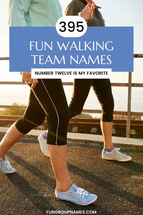 Explore 395 walking team names to find the perfect fit for your group, categorized by humor, inspiration, and more! Walking Group Names, Walking Club, Football Team Names, Walking Challenge, Group Names, Christian Fitness, Challenge Group, Senior Citizen, All Team