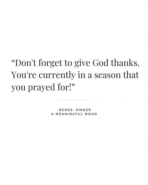 Don't forget to give God thanks. You're currently in a season that you prayed for! ✝️ Reflect your faith & speak your mood. Hit the follow button to join our AMM Fam community. You'll love it here 💕 #ameaningfulmood #reflectyourfaith #speakyourmood #smallbusiness #inspiration #christianliving #christianentrepreneur #christianinspo #womeninfaith #womeninchrist #christiancommunity #christiansofinstagram #christiancontent . . . . . Christian brand, Christian tees, Christian hoodies, faith an... Christian Hoodies, Christian Tees, Christian Jewelry, Inner Strength, Don't Forget, Christian Living, Thank God, Affirmation Quotes, Wisdom Quotes