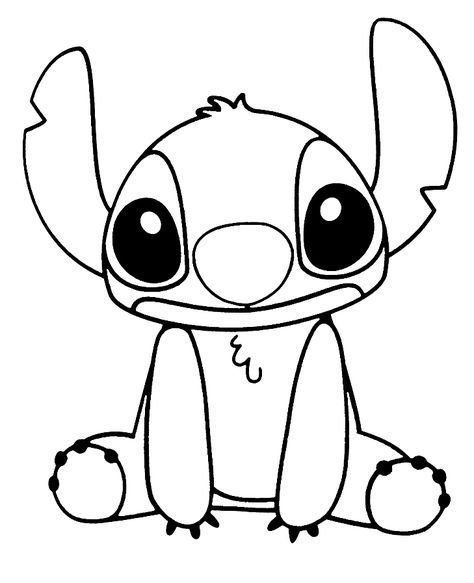 Stitch Art Drawing, Easy Drawings Stitch, Simple Stitch Drawing, Stitch Easy Drawing, How To Draw Stitch, Desenhos Fáceis A Lapis, Stitch Drawing Easy, Drawing Stitch