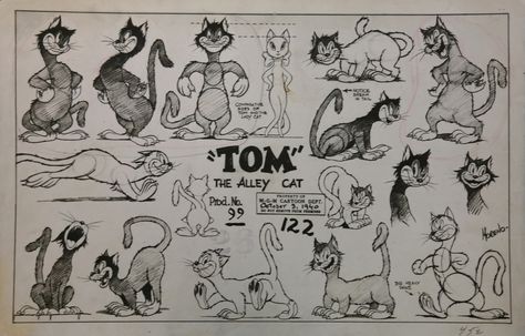 ‪Early model sheets for Tom & Jerry (they started out as Jasper & Jinx), and Butch (who started out as Tom). Cartoon Tutorial, 1930s Cartoons, Old School Cartoons, Character Model Sheet, Alley Cat, Model Sheet, Cat Character, Cats Illustration, Animated Drawings