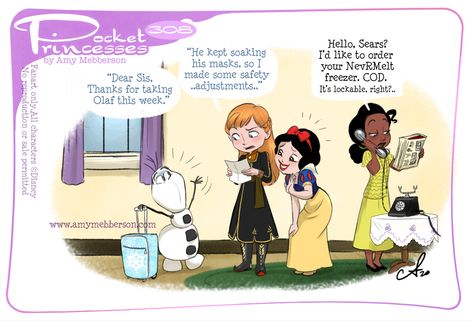 Disney Pocket Princess, Amy Mebberson, Pocket Princess Comics, Disney Princess Comics, Snow White And The Seven Dwarfs, Pocket Princess, Disney Princess Cartoons, Disney Quotes Funny, Pocket Princesses