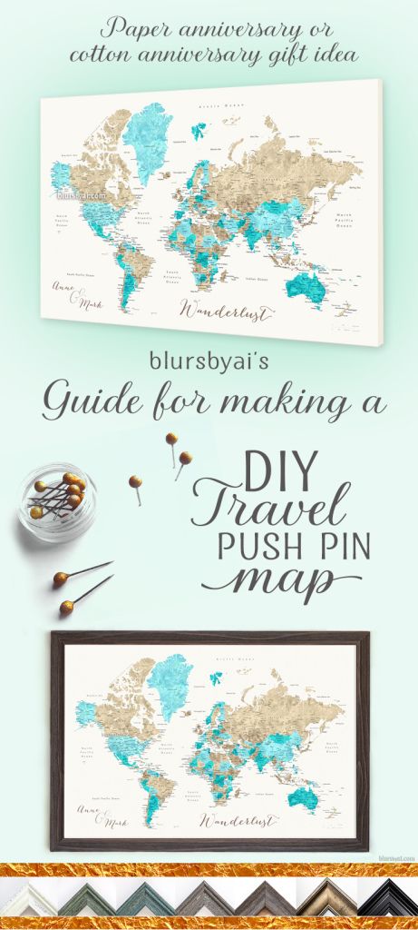 Guide for making a diy push pin map, which makes a great paper anniversary gift of cotton anniversary gift! You can make a world map push pin or a map of the US. Push Pin Travel Map Ideas, Push Pin Map Diy, Travel Map Diy Pin Boards, Murphy Bedroom, Diy Push Pins, Restroom Ideas, Push Pin Travel Map, Travel Map Diy, Cruise Attire