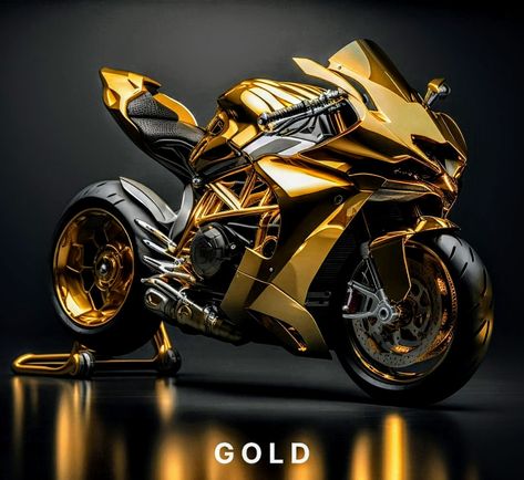 Orange Motorcycle, Yellow Motorcycle Aesthetic, Golden Bike, Gold Motorcycle, Black Gold Motorcycle, Bronze Motorcycle, Iron Man Face, Ghost Bike, Ninja Bike